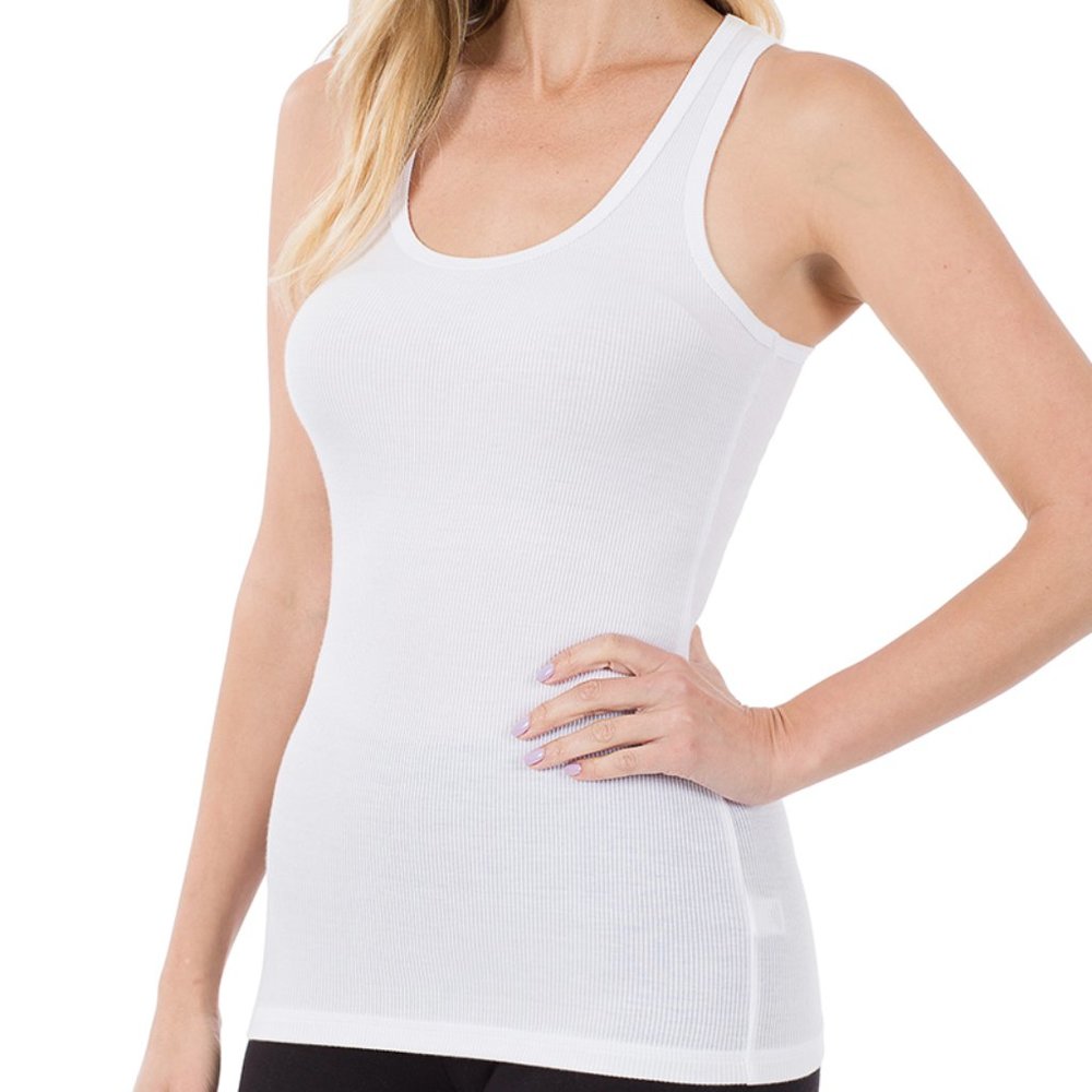 RAYON RIBBED RACERBACK TANK TOP